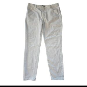 Everlane Skinny Jeans Sz 33 Women White High Rise Curvy Logo 36x30